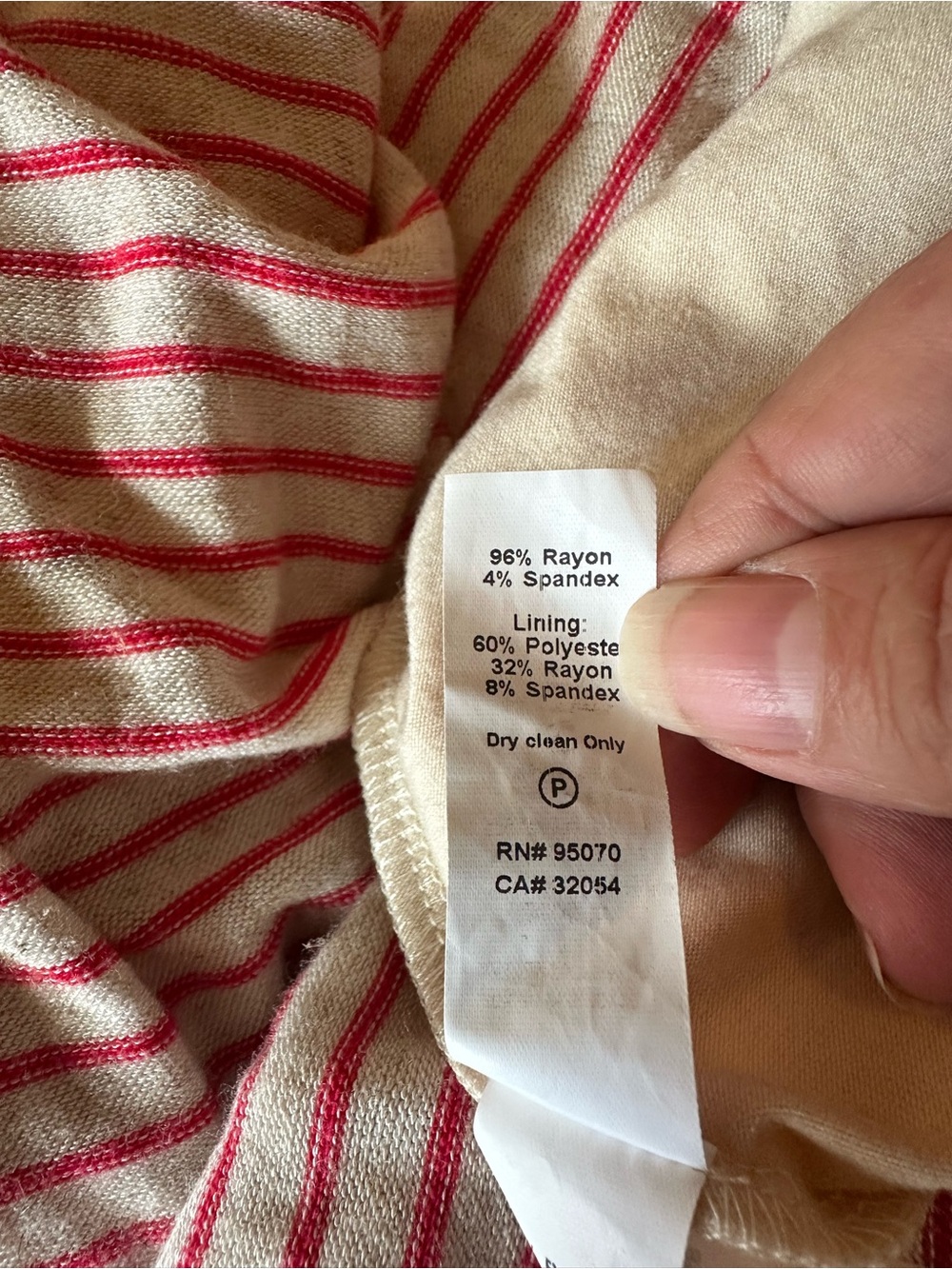 Anthropologie Weston Wear Land of Springs Cream and Red Striped Dress size large - Picture 13 of 13